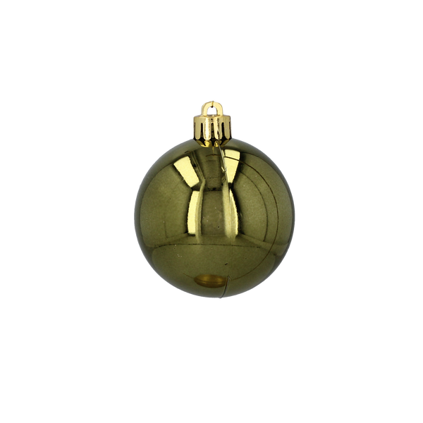 SET OF 10 BAUBLES 6 CM OLIVE/COPPER/GRAPHITE