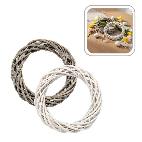 VENCE Z VRBY 30 CM BIELY / ŠEDÝ *9364