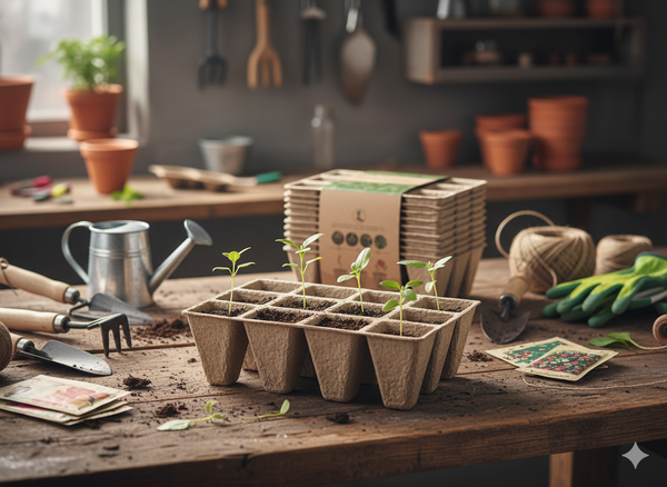 KPL.10 KS PALETKY RAŠELINOVÝCH KVĚTINÁČŮ 15,5 x 11,5 x 5CM