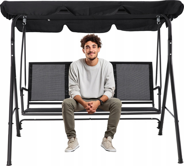 GARDEN SWING WITH TEXTILENE 170 x 110 x 153 cm BLACK *3118