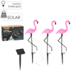 SET OF 3 SOLAR FLAMINGO STRING LED LIGHTS 25 x 15 x 53 CM
