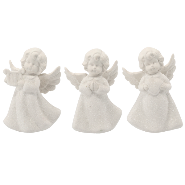 FIGURKA ANJELIK BIELY VYS. 13CM MIX VZOROV balenie=3ks *3478