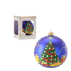 NAVY BLUE GLASS CHRISTMAS BAUBLE 10 CM