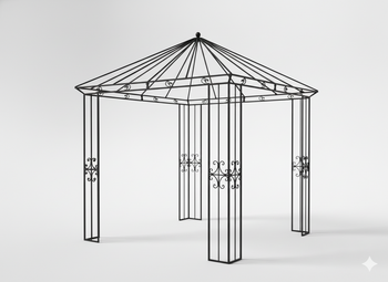 ALTANA OGRODOWA 258 x 258 x 290 CM STOŻKOWA ANTYCZNA CZERŃ