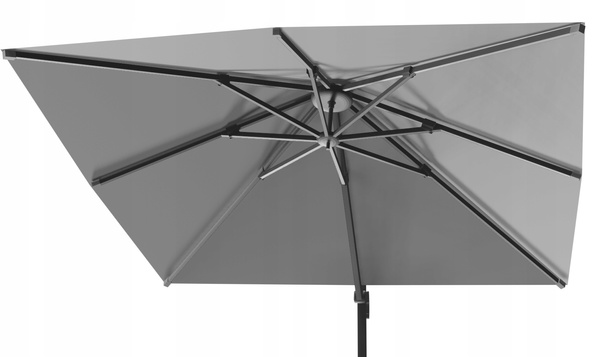 PARASOL OGRODOWY "ROMA" 3 x 4 M SZARY Z POKROWCEM