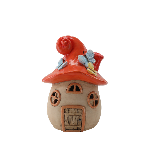 FIGURKA OGRODOWA - DOMEK GRZYBEK CZERWONY 22,6 x 21 x  30,9 CM LED *7089