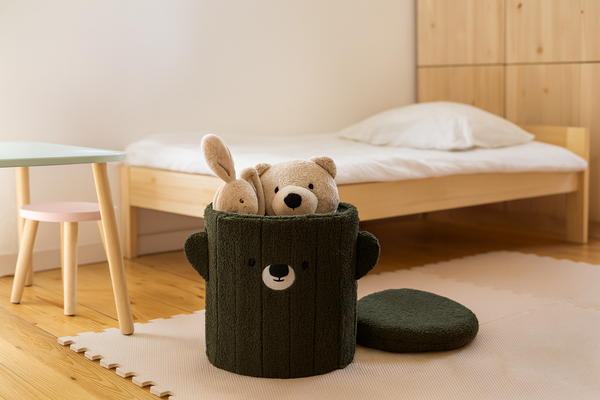 SKŁADANA PUFA ZE SCHOWKIEM 28 x 28 x 34 CM ZIELONA *4267