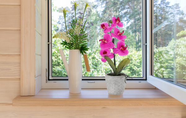 ARTIFICIAL FLOWER - PINK ORCHID 35 CM PACK= 4 PCS