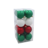 SET OF 16 BAUBLES 8 CM RED/GREEN/WHITE