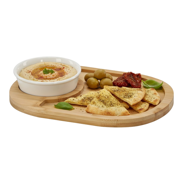 OVAL CHIP & DIP TRAY SET WITH 1 BOWL