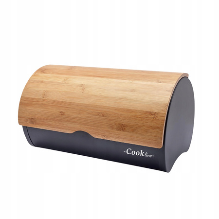 CUFĂ SABROSO - EMAILAT CU CAPAC DIN BAMBUS 38 x 25 x 18 CM NEGRU *8893