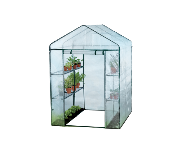 SERĂ DE GRĂDINĂ CU RAFTURI ALBĂ 140 x 140 x 200 CM *5460