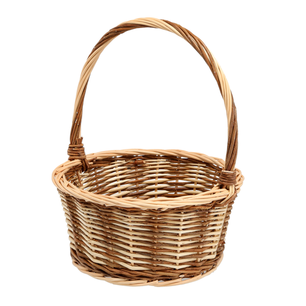 KOŠÍK Z RATTANU 29 x 29 x 13/34 CM S RÁČKEM PŘÍRODNÍ - HNĚDÝ *7022