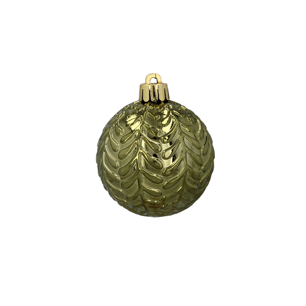 SET OF 10 BAUBLES 6 CM OLIVE/COPPER/GRAPHITE