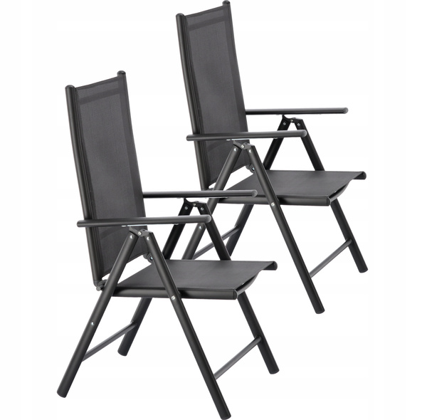 FOLDING GARDEN CHAIR ALUMINIUM 66 x 56 x 107 CM BLACK