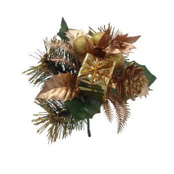 RAMIȚĂ DECORATIVĂ CRĂCIUN. 18 CM AURIE ambalaj=120buc *7979