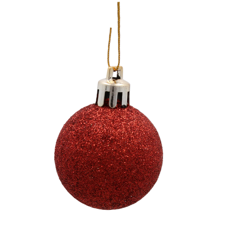 SET OF 24 CHRISTMAS BAUBLES RED, SILVER, GOLD