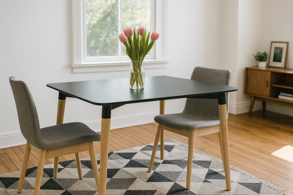 RECTANGULAR TABLE 120 X 80 X 74 CM - BLACK