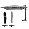 GARDEN UMBRELLA "ROMA" 3 X 3 M GRAY WITH COVER