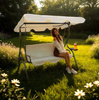 GARDEN SWING 170 X 110 X 153 CM GRAY WITHOUT ROOF WITH CUP HOLDERS
