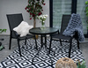 SET DE MOBILIER PENTRU BALKON - 2 SCAUNE + MASĂ - NEGRU *5895