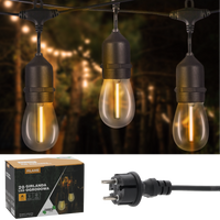 GIRLANDA PENTRU GRĂDINĂ 230 V LUNGIMEA 3 + 17 M FILAME 20 LED ALB CALD CU PRINDERI *1250