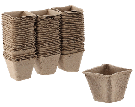 SET OF 72 PEAT POTS 6 X 6 X 5 CM PACK=6 SETS