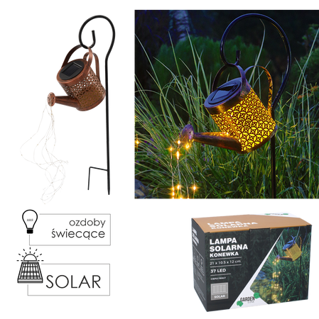 SOLÁRNA LAMPA 21 x 10,5 x 12 CM ZÁHRADNÁ ČERPADLO 37 LED TEPLÁ BIELA *3781