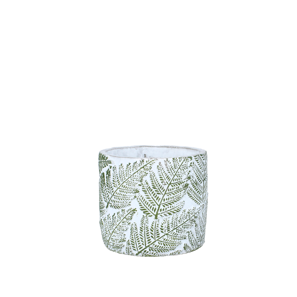 CEMENTOVÝ OBAL NA KRPINOVÚ KAZETU 14 x 14 x 13 CM LISTY PAPRADÍ *1398