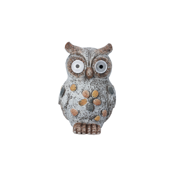 ZAHRADNÍ FIGURKA - SOVIČKA SE SVĚTLOMI OČIMA 12 x 10 x 18 CM LED bal.=4ks *7874