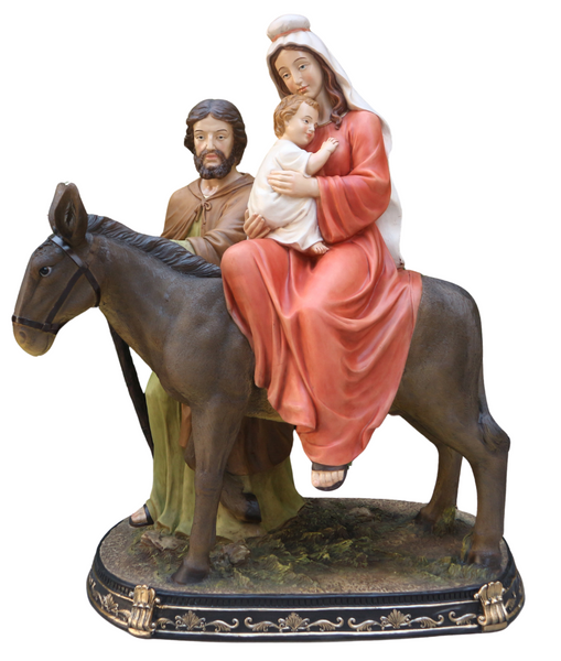 HOLY FAMILY WITH DONKEY 46 x 24 x 59