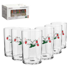 SET OF 6 DECORATED GLASSES STRAWBERRY *5436*