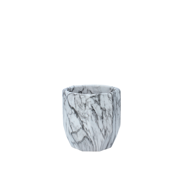 CERAMIC PLANT POT COVER 11,5 X 11,5 X 11,5 CM MARBLE EFFECT