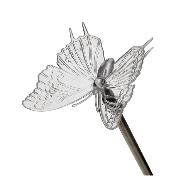 LAMPA SOLARNA LATIS 12,5 x 9,5 x 70 CM SREBRNA KOLIBER / MOTYL / WAŻKA ZIMNY BIAŁY *4344