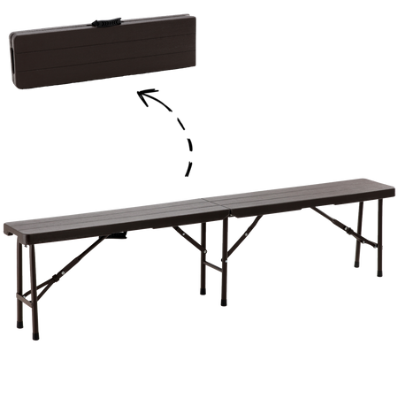 Skladacia turistická lavica 180 x 25 x 43 cm hnedá *0995