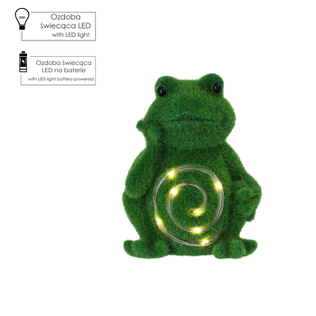 FIGURĂ DE GRĂDINĂ - BROAȘTĂ CU BURTA LUMINĂ 12,5 x 10,5 x 16,5 CM LED ambalaj=4buc *7638