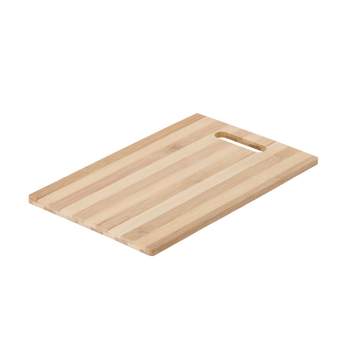 BAMBOO CUTTING BOARD 29.5X20.5X0.8CM 2CM STRIPS WITH 7.5CM HANDLE HOLE