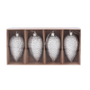 SET DE 4 DECORAȚIUNI DE CRĂCIUN - CONE 9 CM ROȘII, ARGINTII, AURII, MARO *9747