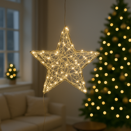 Vianočná ozdoba - LED hviezda 30 cm irizujúca *6345
