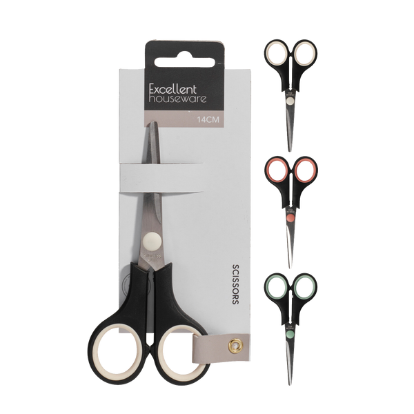 NOŻYCZKI 14CM DWUKOLOROWE*4793