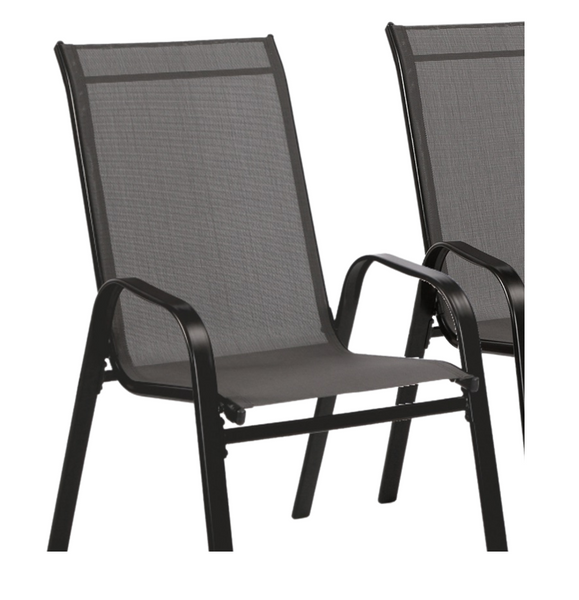 KPL. 2 KRZESEŁ OGRODOWYCH SZARYCH 54 x 70 x 92 CM