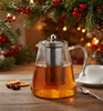CEAINIC RESISTENT LA CĂLDURĂ CU INFUZOR ȘI CAPAC DIN METAL 1300 ML *1571