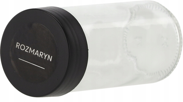 PRZYPRAWNIK KWADRATOWY 16,5 x 16,5 x 33,5 CM Z RĄCZKĄ 16 SŁOICZKÓW CZARNO-SREBRNY *9165