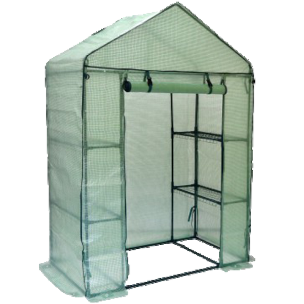 SZKLARNIA OGRODOWA Z PÓŁKAMI ZIELONA 140 x 73 x 200 CM *5477
