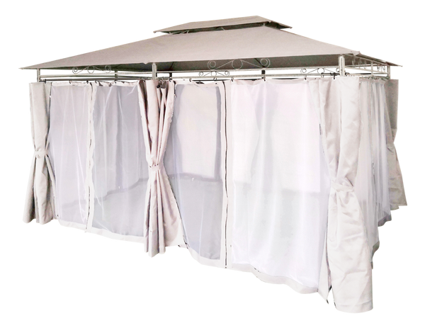 ALTANA  PAWILON OGRODOWY Z ZASŁONAMI BOCZNYMI - BEŻOWY 3 X 4M *0372