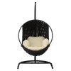 HANGING CHAIR TABANI - ČERNÝ, TMAVĚ ŠEDÝ POLŠTÁŘ, ČERNÝ RÁM *0039