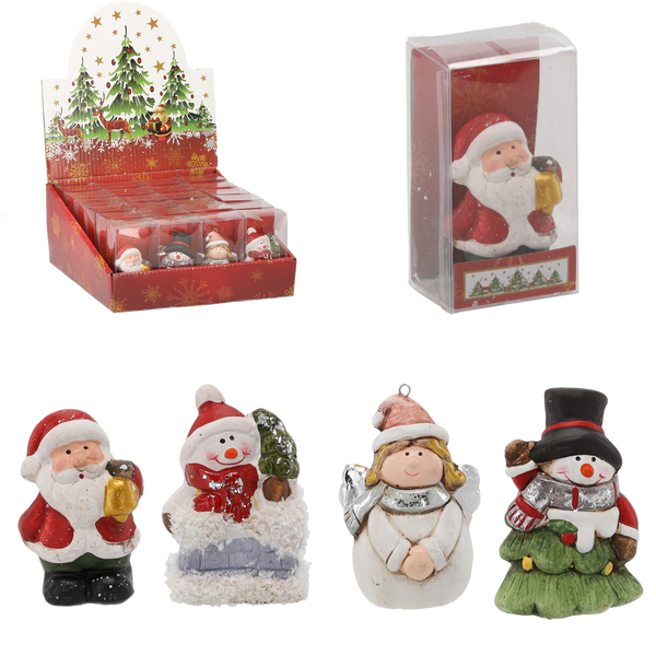 FIGURKA BOŻONAR. – MIKOŁAJ / BAŁWAN / ANIOŁ 4 x 3 x 6 CM opak=24 szt *5098