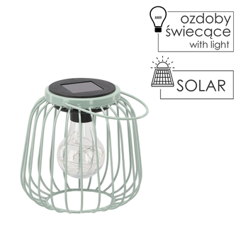 LAMPION SOLAR METALIC MENTA 15 CM *8877