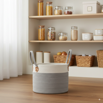 COS DE RÂNDUL LA SPALAT/JUCĂRII 30 x 24 CM ROTUND GRI Mărime S *5011