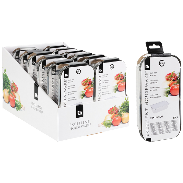 ALUMINUM CONTAINER 4PCS WITH LID